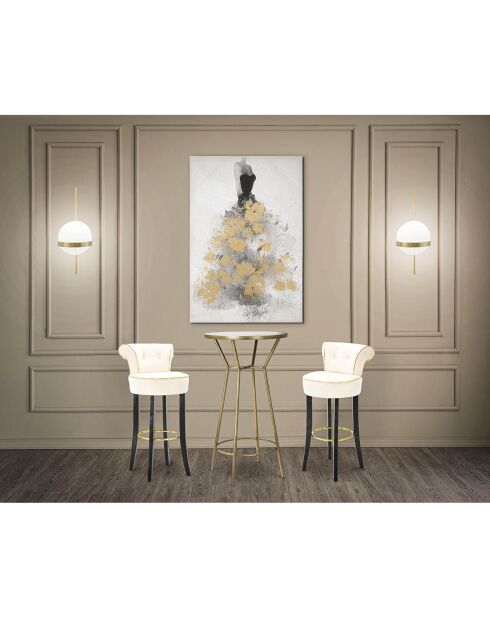 Tabouret de bar rond luxy crème - 46x48x96 cm