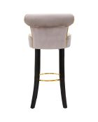 Tabouret de bar rond luxy gris - 46x48x96 cm
