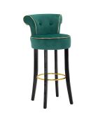 Tabouret de bar rond luxy vert - 46x48x96 cm