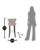 Tabouret de bar rond luxy gris - 46x48x96 cm