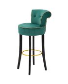 Tabouret de bar rond luxy vert - 46x48x96 cm