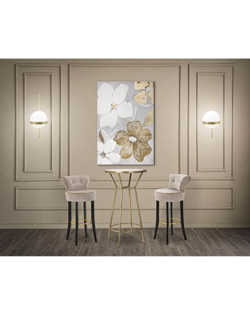 Tabouret de bar rond luxy gris - 46x48x96 cm