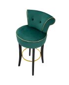 Tabouret de bar rond luxy vert - 46x48x96 cm