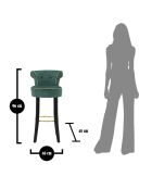 Tabouret de bar rond luxy vert - 46x48x96 cm
