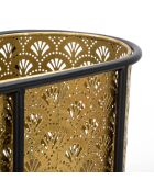 Pot à plantes en métal oval doré/noir - 60x20x70 cm