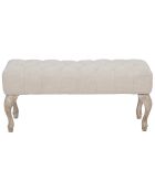 Banc en bois et tissu provenza marron/beige - 97x42x40 cm