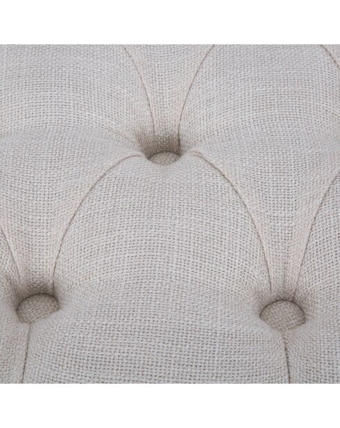 Banc en bois et tissu provenza marron/beige - 97x42x40 cm