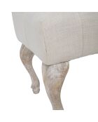 Banc en bois et tissu provenza marron/beige - 97x42x40 cm
