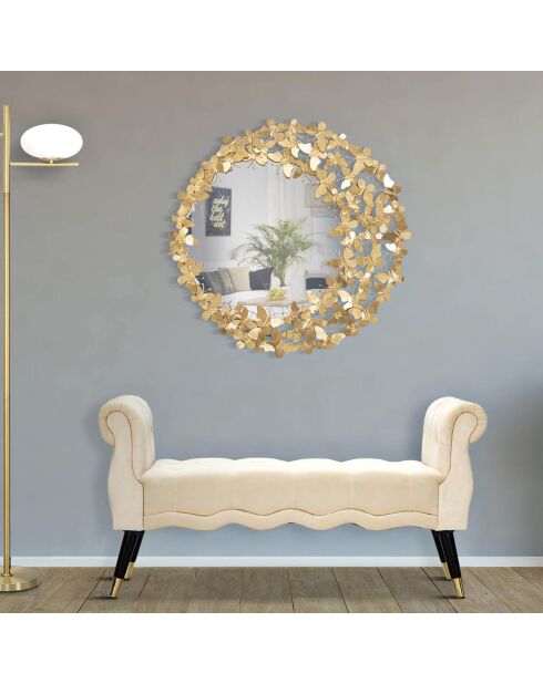 Miroir mural butterfly wind doré - D.81.5X3.5 cm