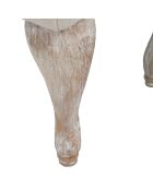 Banc en bois et tissu provenza marron/beige - 97x42x40 cm