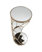 Guéridon en métal et verre twisty doré - D.38x86 cm