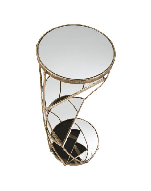 Guéridon en métal et verre twisty doré - D.38x86 cm
