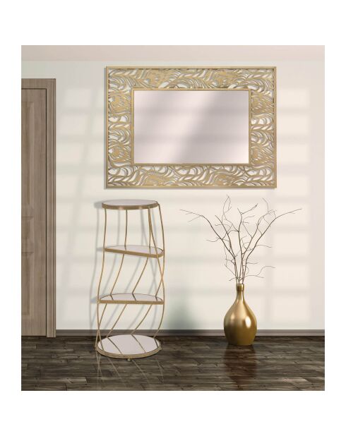 Guéridon en métal et verre twisty doré - D.38x86 cm