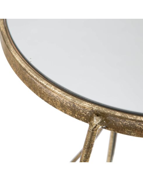 Guéridon en métal et verre twisty doré - D.38x86 cm