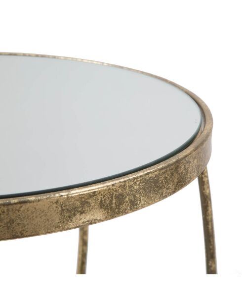 Guéridon en métal et verre twisty doré - D.38x86 cm