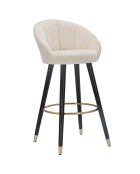 Tabouret de bar prague  crème/doré/noir - 55x56x104 cm