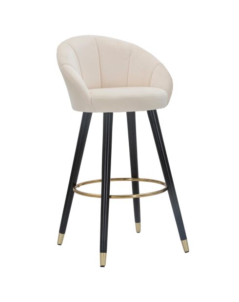 Tabouret de bar prague  crème/doré/noir - 55x56x104 cm
