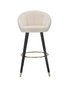 Tabouret de bar prague  crème/doré/noir - 55x56x104 cm