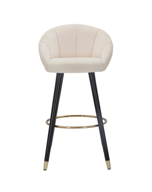 Tabouret de bar prague  crème/doré/noir - 55x56x104 cm