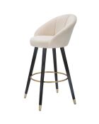 Tabouret de bar prague  crème/doré/noir - 55x56x104 cm