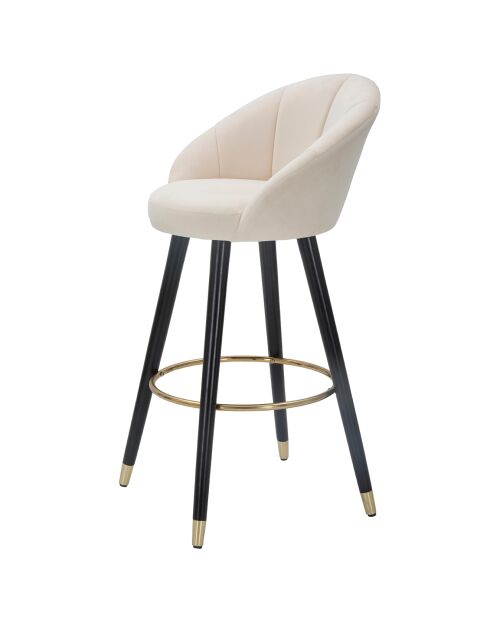 Tabouret de bar prague  crème/doré/noir - 55x56x104 cm