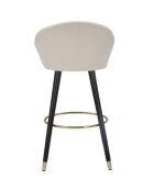 Tabouret de bar prague  crème/doré/noir - 55x56x104 cm