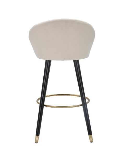 Tabouret de bar prague  crème/doré/noir - 55x56x104 cm