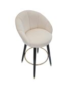 Tabouret de bar prague  crème/doré/noir - 55x56x104 cm