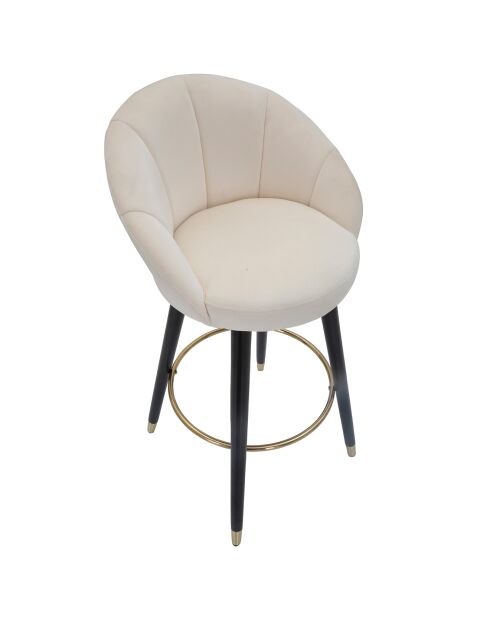 Tabouret de bar prague  crème/doré/noir - 55x56x104 cm