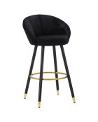 Tabouret de bar prague  noir/doré - 55x56x104 cm