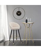 Tabouret de bar prague  crème/doré/noir - 55x56x104 cm
