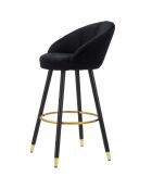 Tabouret de bar prague  noir/doré - 55x56x104 cm