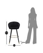 Tabouret de bar prague  noir/doré - 55x56x104 cm
