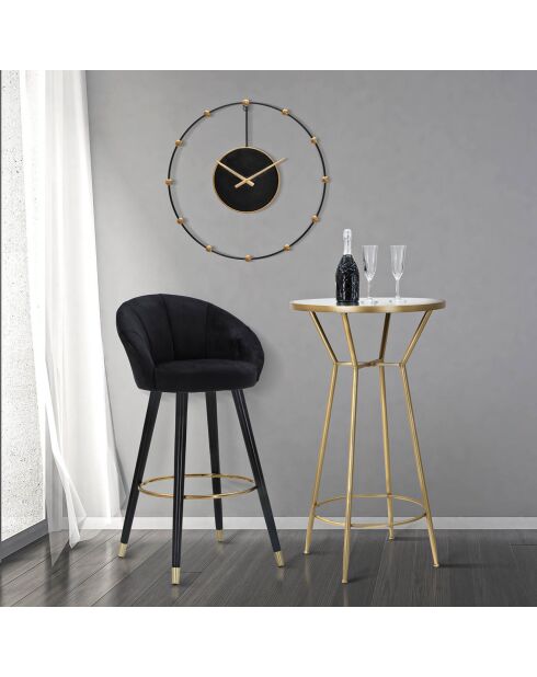 Tabouret de bar prague  noir/doré - 55x56x104 cm