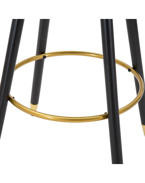 Tabouret de bar prague  noir/doré - 55x56x104 cm