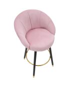 Tabouret de bar prague rose/noir/doré - 55x56x104 cm