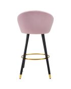 Tabouret de bar prague rose/noir/doré - 55x56x104 cm