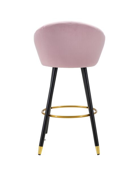 Tabouret de bar prague rose/noir/doré - 55x56x104 cm