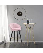 Tabouret de bar prague rose/noir/doré - 55x56x104 cm