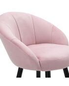 Tabouret de bar prague rose/noir/doré - 55x56x104 cm