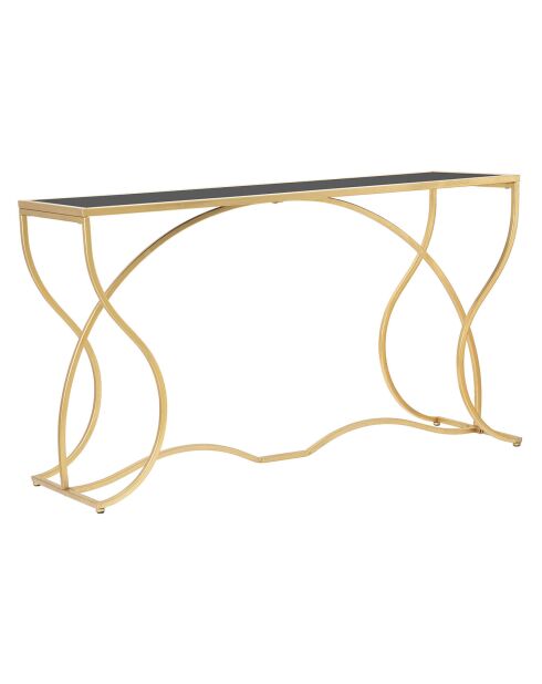 Console en métal sunshine doré/noir - 130x40x75 cm