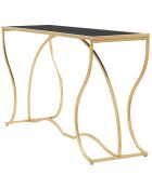 Console en métal sunshine doré/noir - 130x40x75 cm