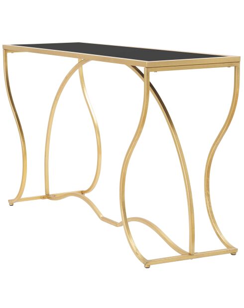 Console en métal sunshine doré/noir - 130x40x75 cm
