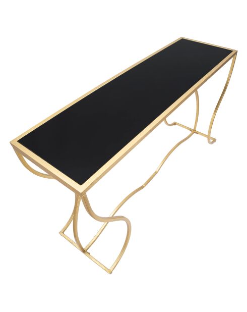 Console en métal sunshine doré/noir - 130x40x75 cm