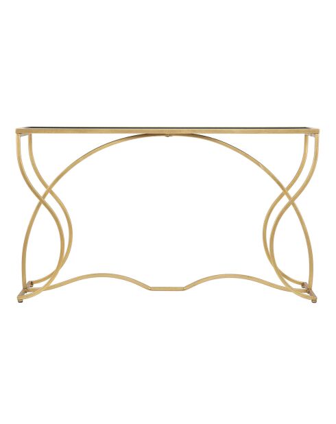 Console en métal sunshine doré/noir - 130x40x75 cm