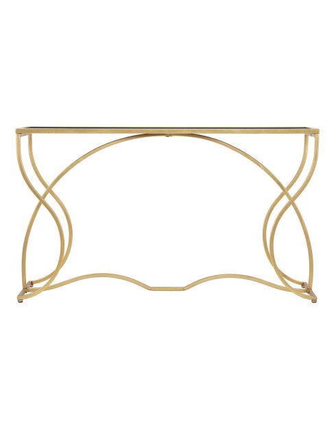 Console en métal sunshine doré/noir - 130x40x75 cm