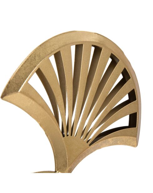 Scultura a tre foglie oro/nero - 23,5x10x44 cm