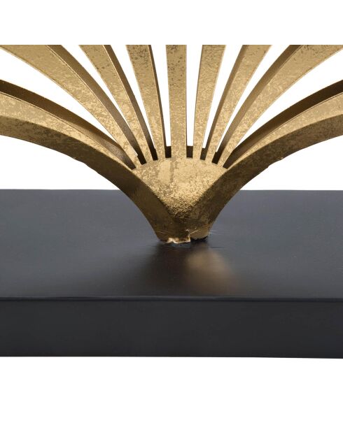 Scultura a tre foglie oro/nero - 23,5x10x44 cm