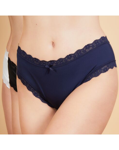 3 Shorties Rose noir/ivoire/marine