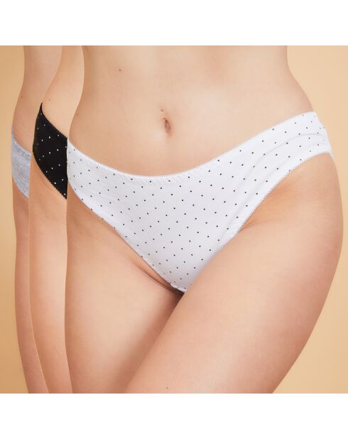 3 Culottes Azalée noir/blanc/gris
